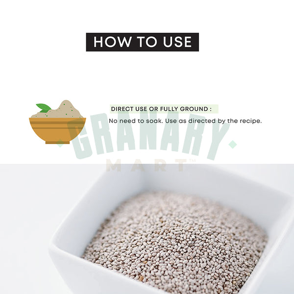 NATURAL WHITE CHIA SEEDS-Natural Seeds-Granary Mart