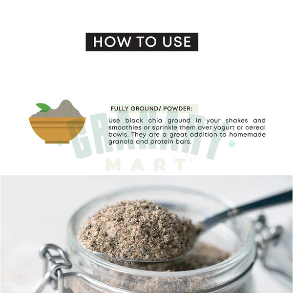 MILLED BLACK CHIA SEEDS-Milled Powders-Granary Mart