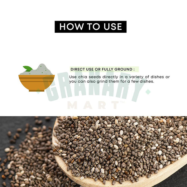 NATURAL WHOLE BLACK CHIA SEEDS-Natural Seeds-Granary Mart